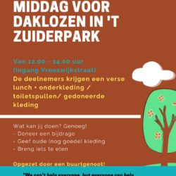 Middag voor dak- en thuislozen in het Zuiderpark