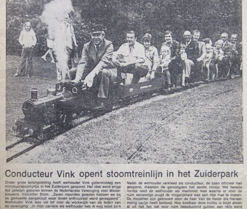 Ontstaan van het Stoomtreintje in het Zuiderpark