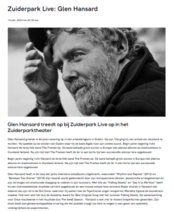 Glen Hansard @ Zuiderparktheater