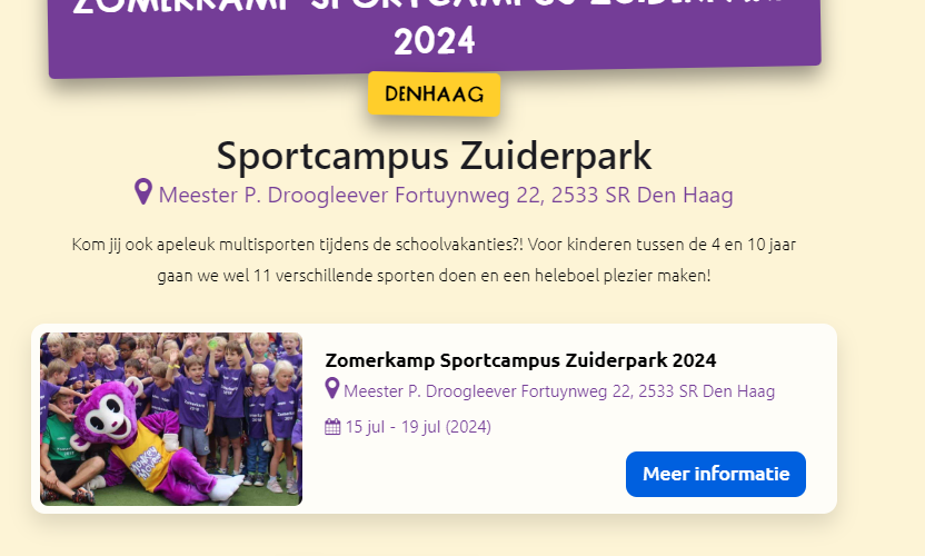 Zomerkamp Sportcampus Zuiderpark