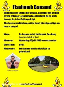 Banaan flashmob Jeroen Schipper @ Zuiderpark bij de grote banaan