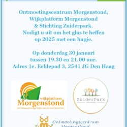 Gezamenlijke nieuwjaarsbijeenkomst Ontmoetingscentrum, Wijkplatform Morgenstond en Stichting Zuiderpark