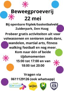Beweegproeverij @ Fitplek/basketbalveld Zuiderpark Den Haag