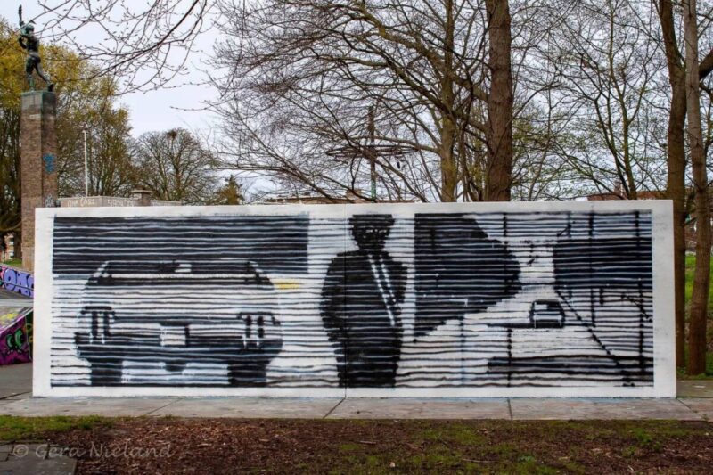 Graffiti kunstwerk skatebaan Zuiderpark