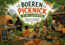 Mensen die gezellig zitten te kletsen en aan het eten zijn.