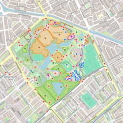 uitgezoomde plattegrond van het Zuiderpark